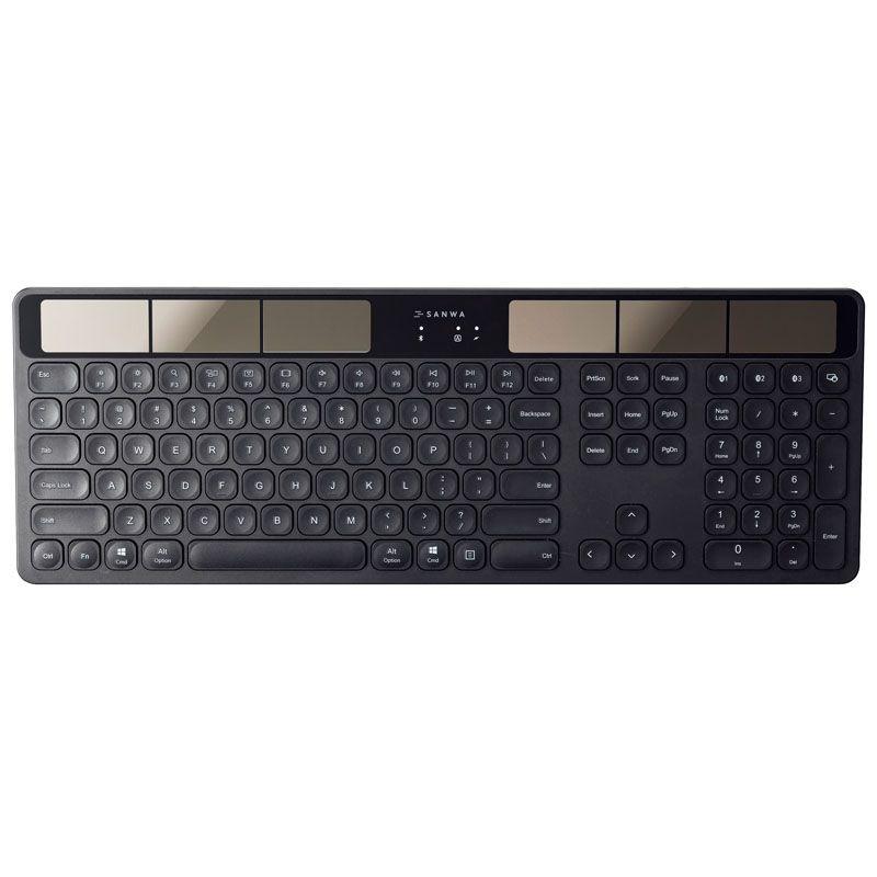 태양열 무선 블루투스 키보드 멀티 페어링 휴대용 충전 컴퓨터 태블릿 노트북 선물