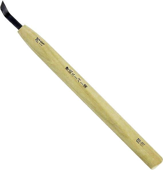 Kawashihamono Kogyo Professional Carving Knife CK5 Stamp Sword Right 0.3 inches (7.5 mm), Main Unit Depth 0.5 inches (1.2 cm), Height 8.3 inches (21 cm), Body Width 0.6 inches (1.6 cm).