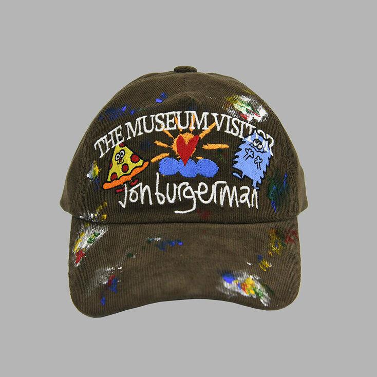 [7차 입고] HAND PAINTED PIZZA & POCH CORDUROY BALL CAP (BROWN)