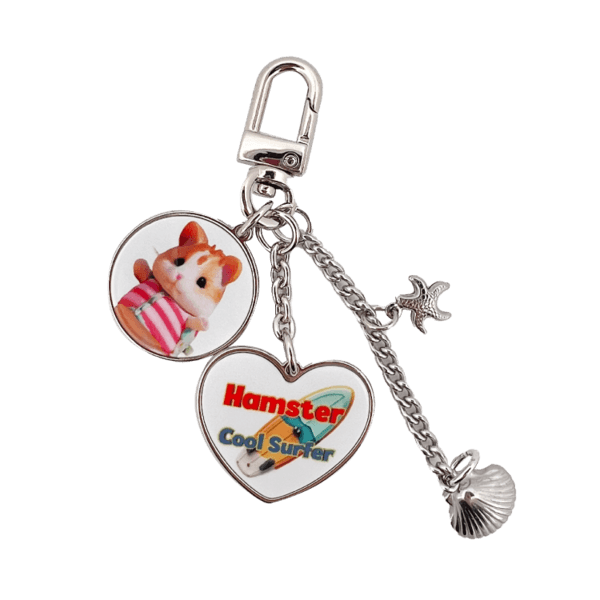 Cool Surfer Hamster Keyring