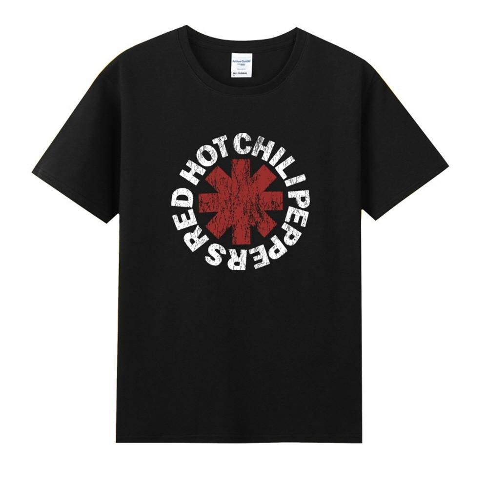 스트릿 RHCP 레드핫칠리페퍼스 로고 프린트 락 밴드 반팔 티셔츠
