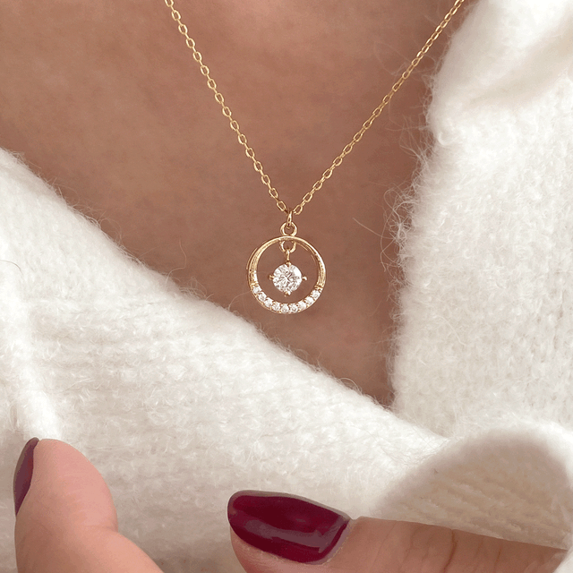 [자체제작]써클 달링 큐빅 목걸이