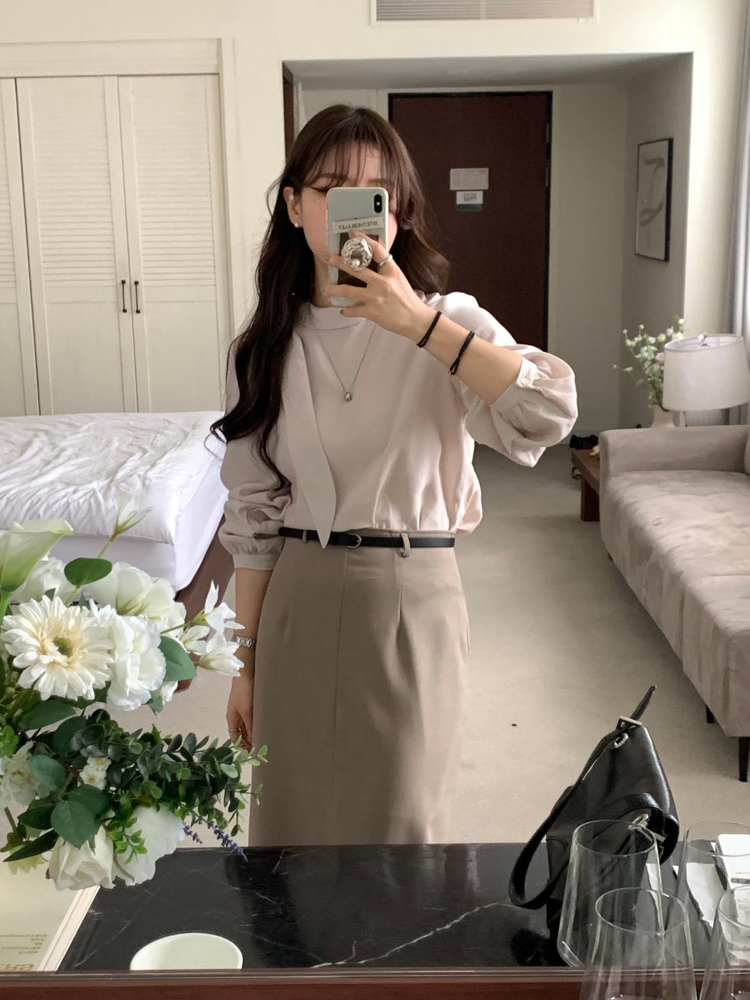 [바로배송] OBJET TIE BLOUSE