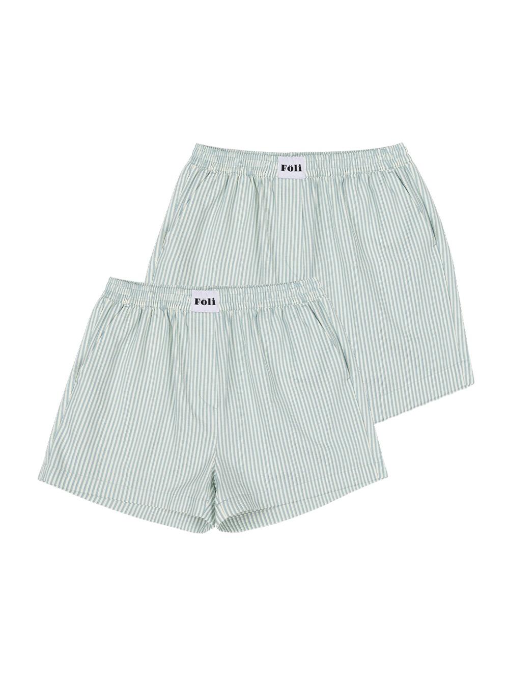 (Unisex) 시어서커 시그니처 PJ 쇼츠, 블루 스트라이프