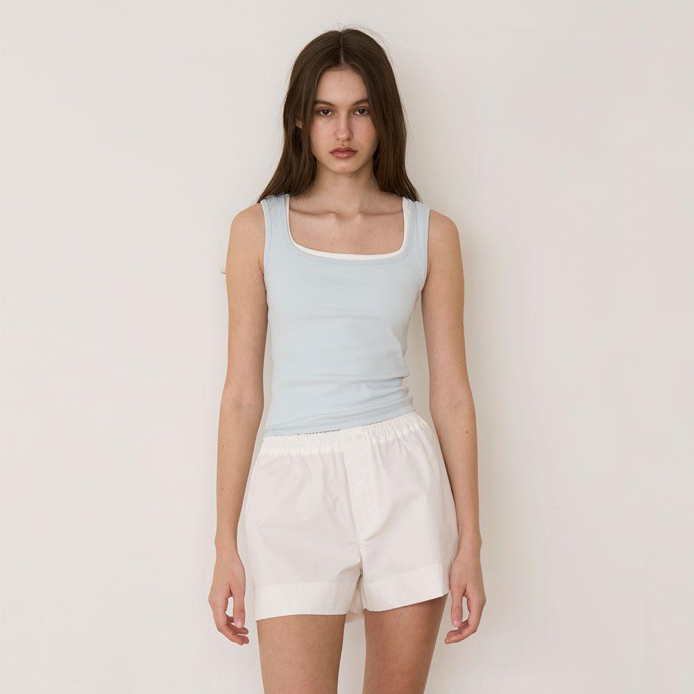 Cotton Rib Tank Top - Baby Blue
