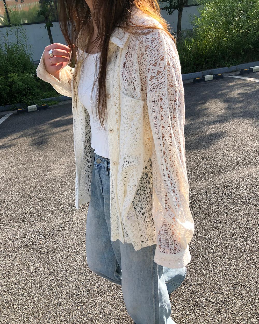 (당일) lace lemon shirt