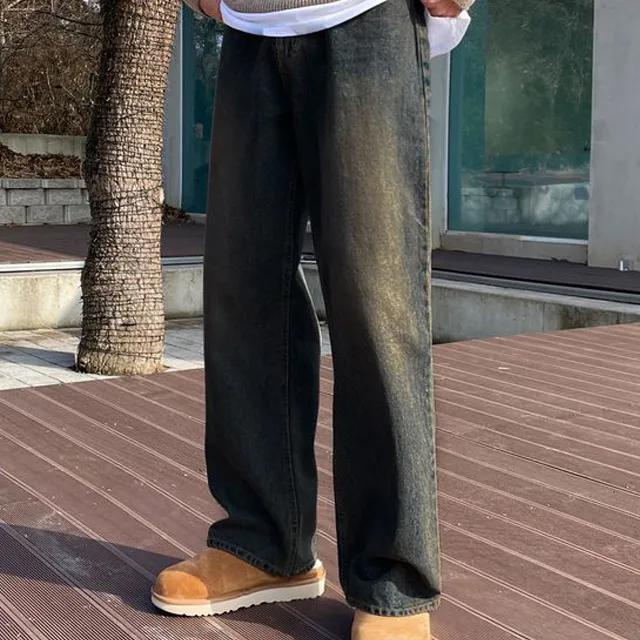 [기획상품] 스노우 워싱 세미 와이드 데님 팬츠 5color 흑청 중청 진청 리얼와이드 5952