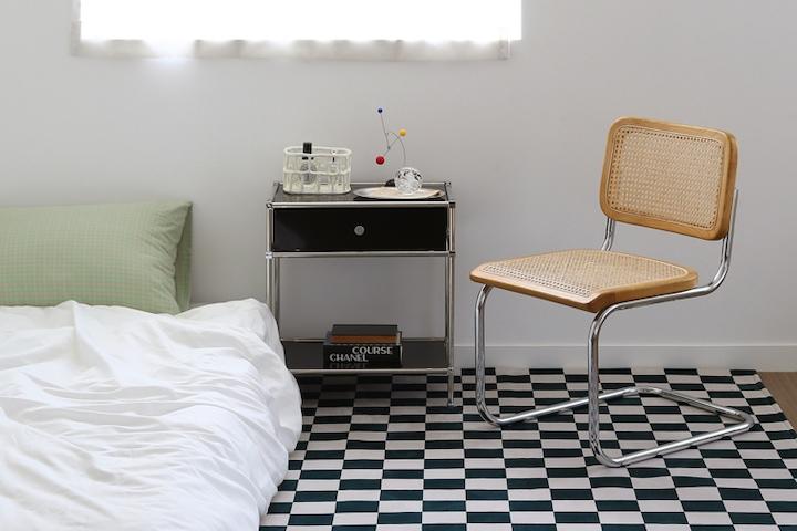 [단독]북유럽 체커보드 체크 인테리어 단모 사계절 러그 2colors