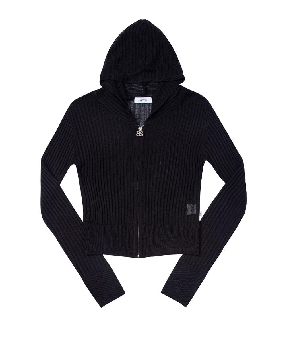 NADIA SUMMER KNIT ZIP-UP / BLACK