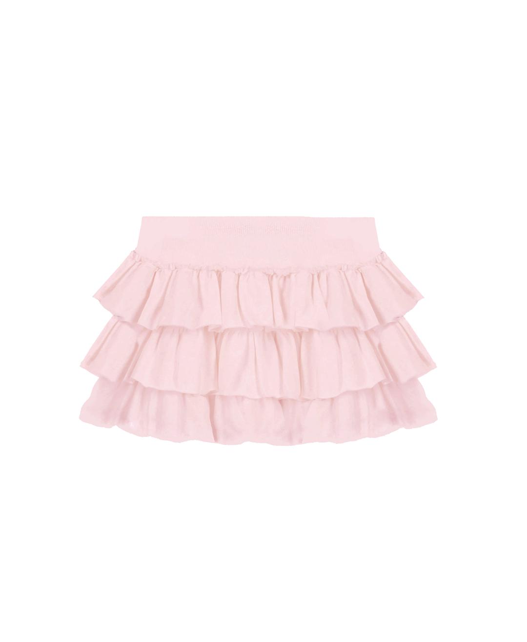 Libby two-tiered ruffle skirt / Baby pink