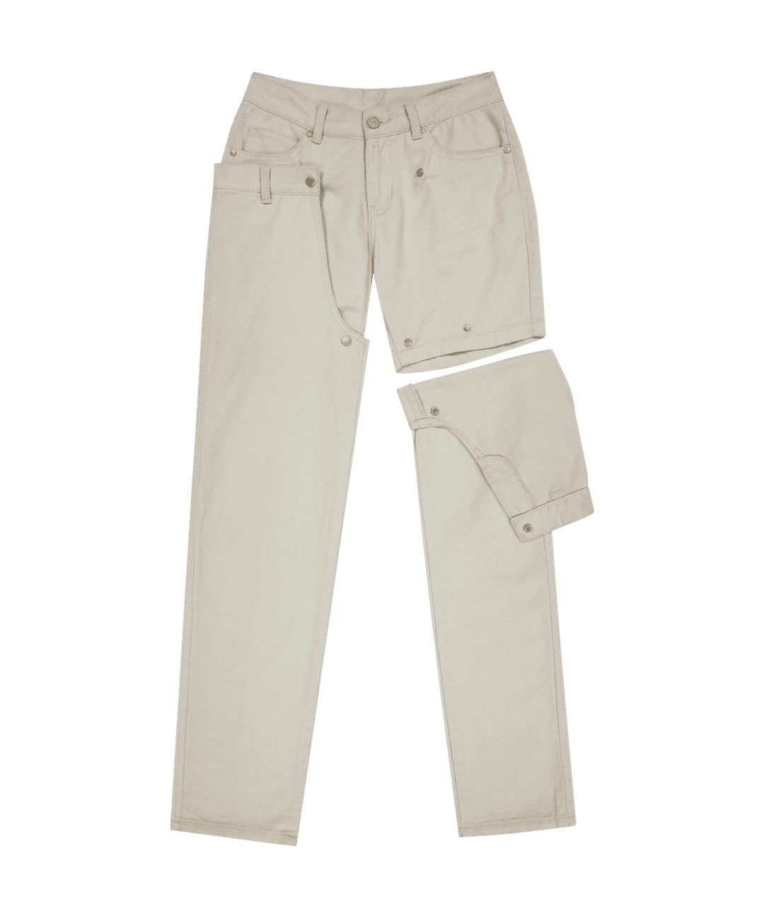 *PREVEIW* Detachable Button Denim Pants / Beige