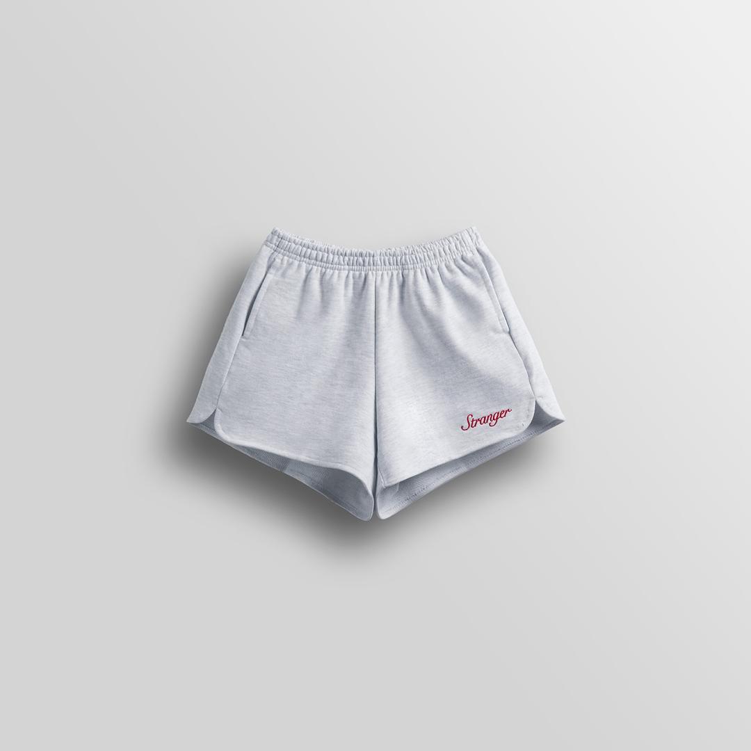 STRANGER WOMEN’S ESSENTIAL SWEATSHORTS (WHITE MELANGE)