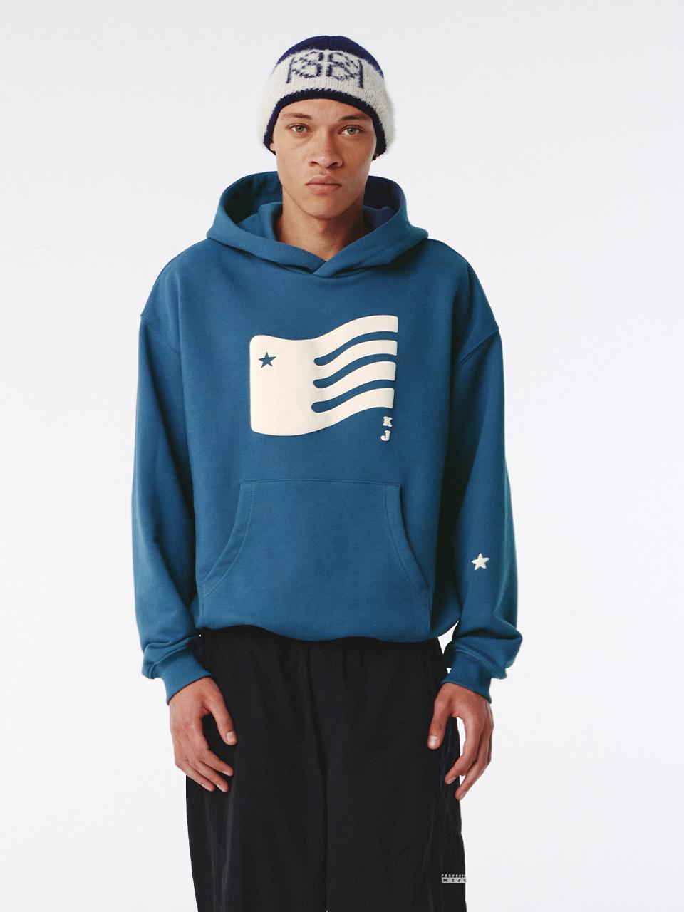 [9/27 출고] Flag Hoodie UNISEX Dusty Blue