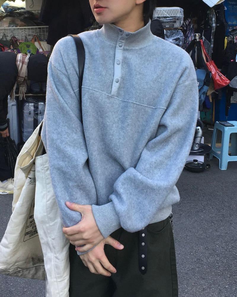 티어드 풀 오버 후리스 맨투맨 3C