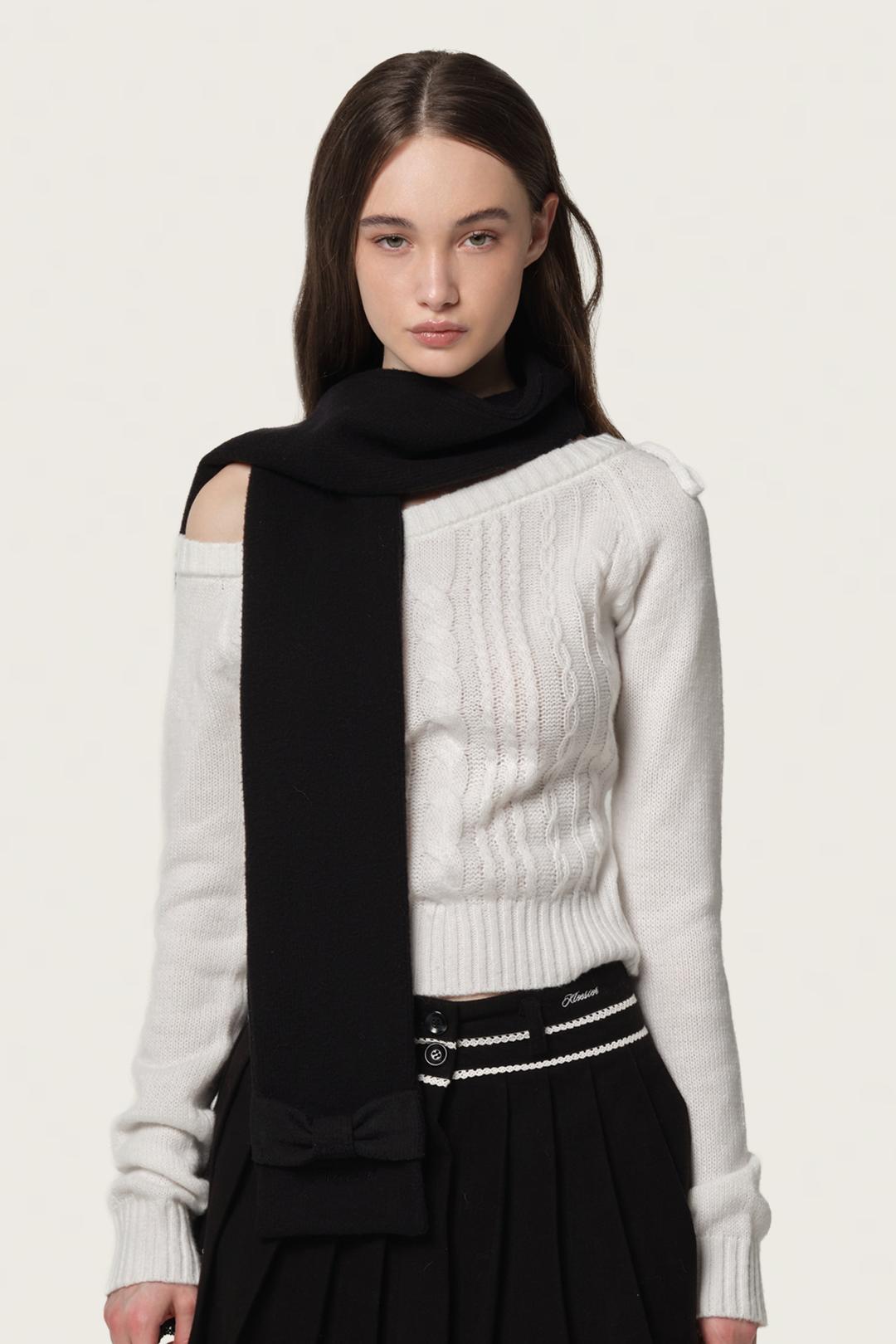 Baby ribbon muffler, Black