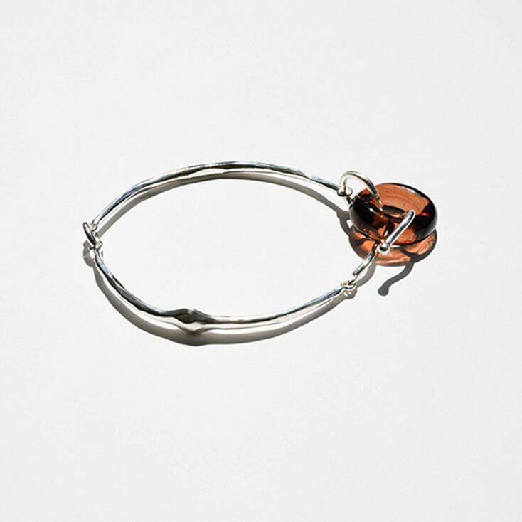 Line bracelet (silver, glass)_2color