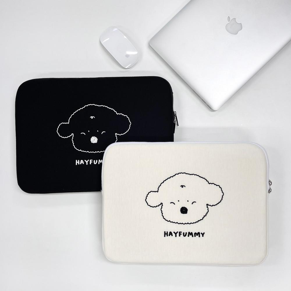 헤이퓨미 노트북 파우치 강아지 화이트 LG그램 16인치