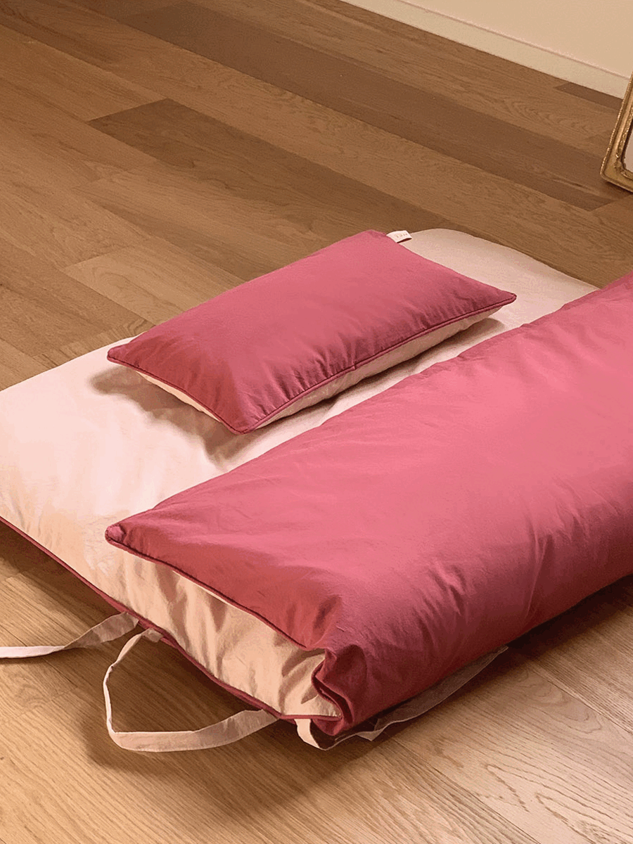 60수 고밀도 낮잠이불 세트 - 소프트로즈