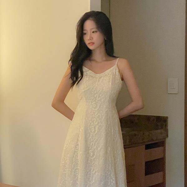 헬레나 레이스 뷔스티에 롱 원피스