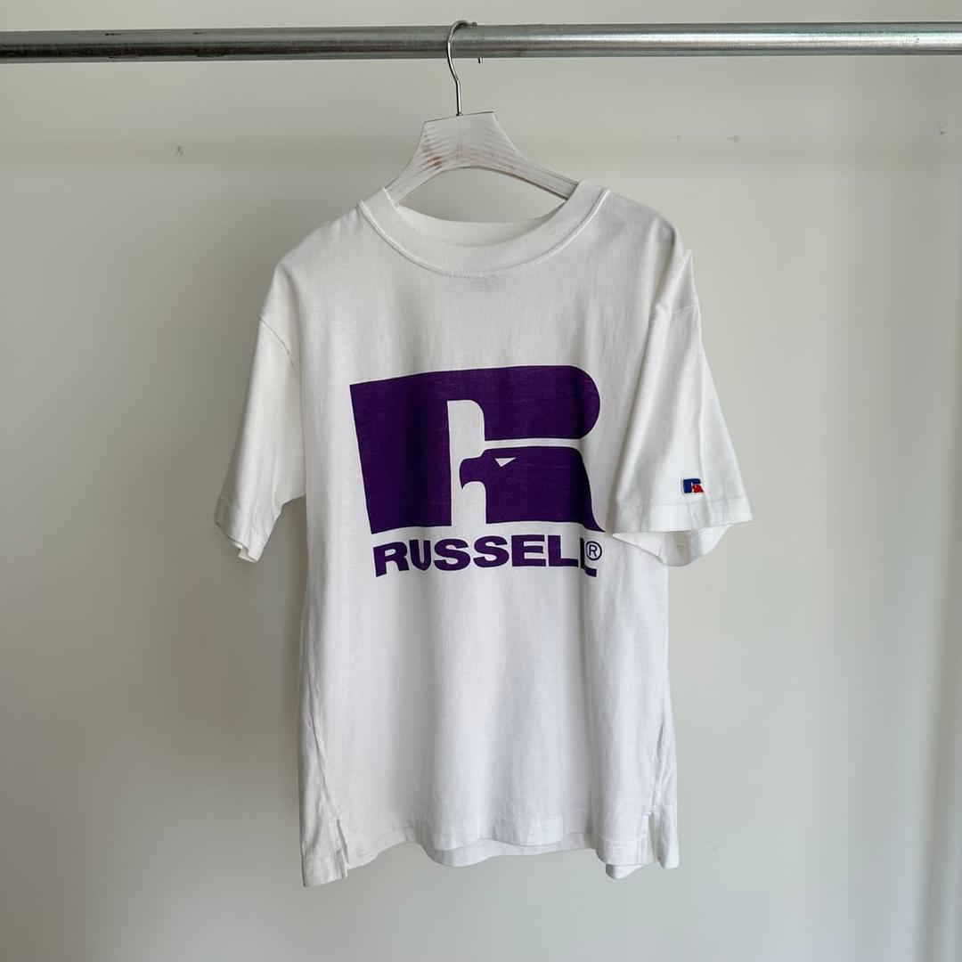 90's 미국 제조 러셀 어센틱 로고 반팔 티셔츠 | 후루츠패밀리