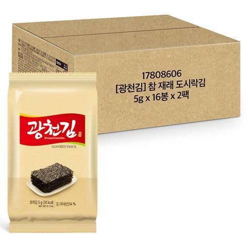광천김 참 재래도시락 김, 5g, 32개