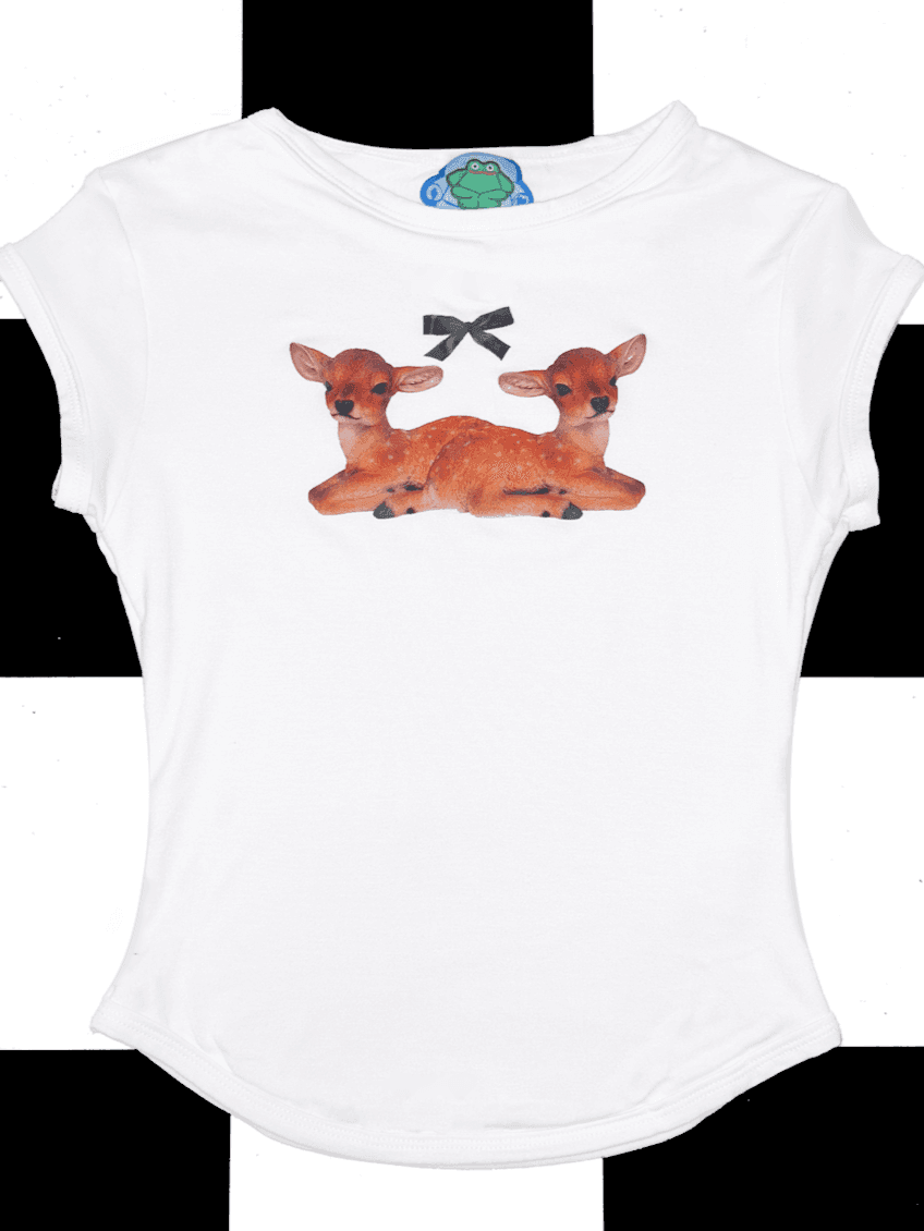 BAMBI BABY TEE IN WHITE