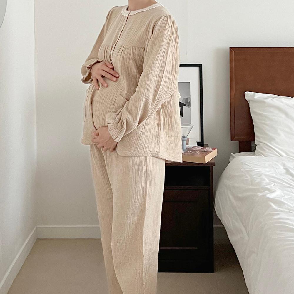 요루면 봉봉 수유 홈웨어 세트 임산부 임부 만삭 조리원 잠옷