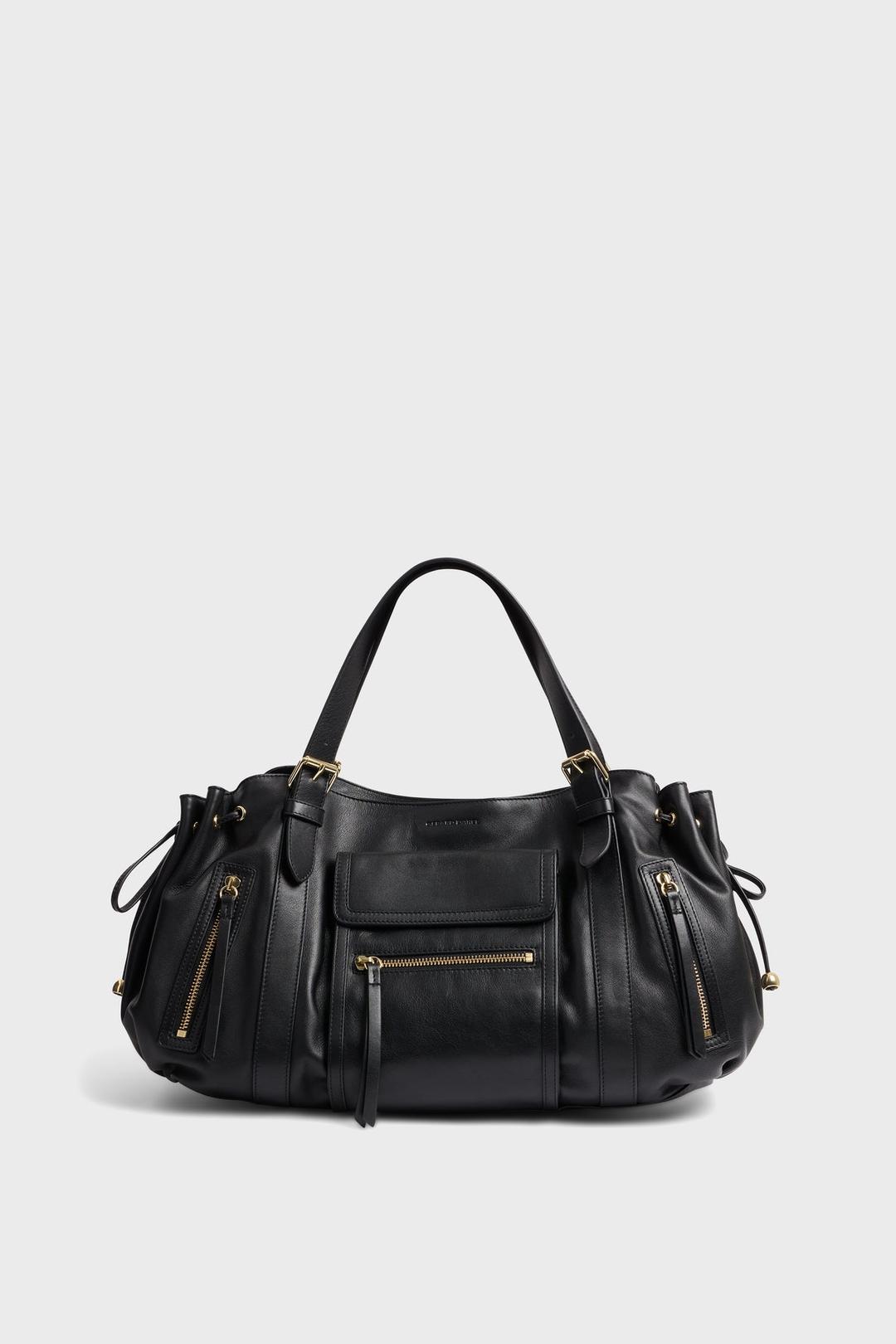 Handbag in leather with zipped pocket - ST GERMAIN