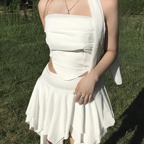 [발레코어/인생샷/유니크] 팅커벨 언발 캉캉 sk 로우라이즈 스커트 미니스커트 언발치마 언발스커트 유니크 y2k 골반스커트 골반치마 캉캉 플레어스커트