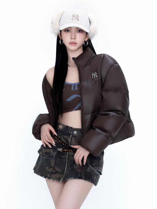 여성 크롭 커브패딩 NY (Brown)