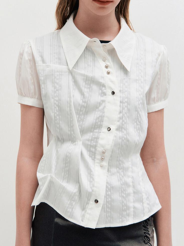 DOZI - Puffed Button Up Shirt _ OFF WHITE