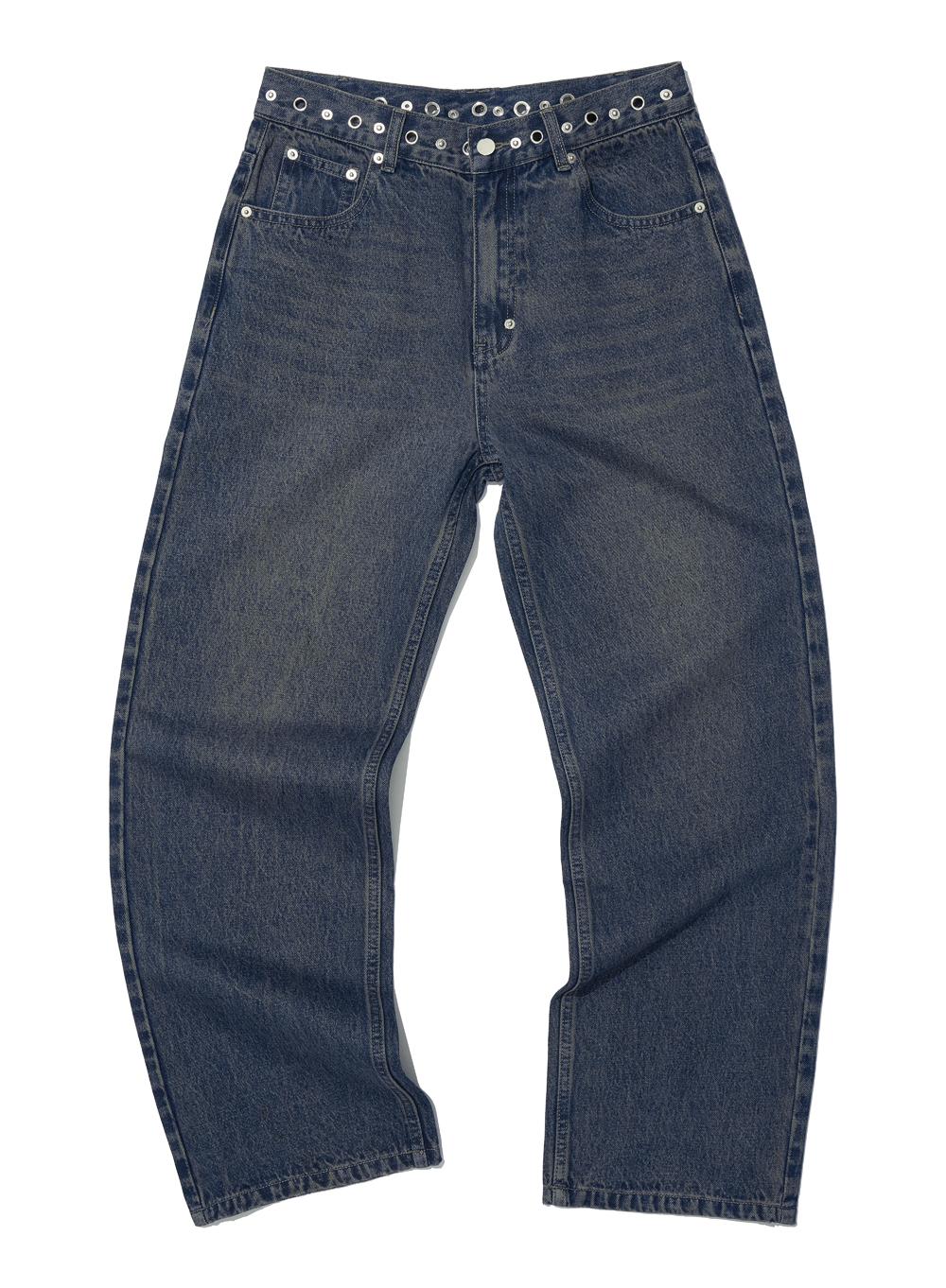 [WOMEN] METAL POINTED WAIST JEANS_DARK SAND