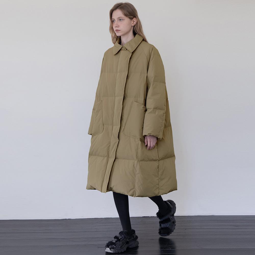[주말특가]Oversized duck down long padding - Olive beige