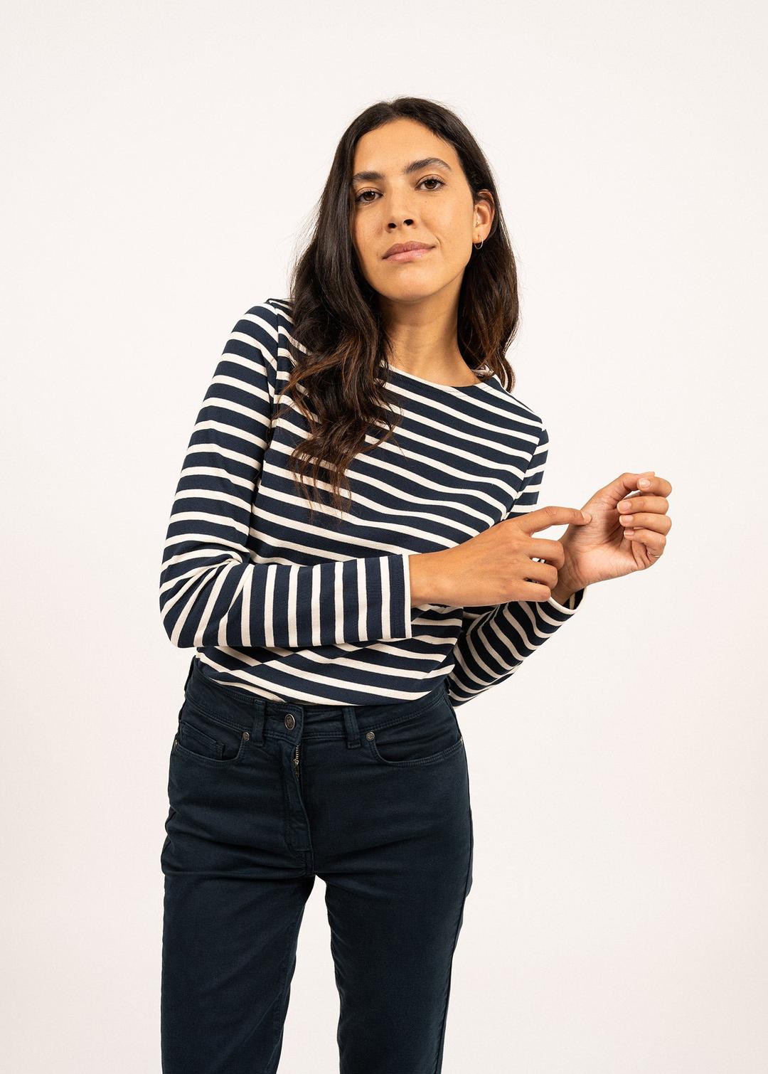 Marinière Méridame - en coton épais (MARINE/ECRU) - MARINE/ECRU / T36