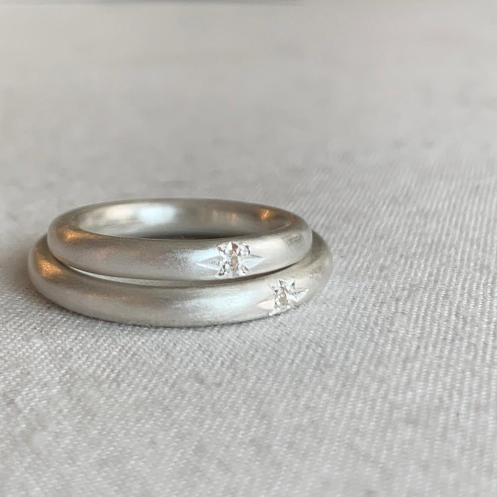 실버커플링 각인 커플링 튜브링 순은 큐빅 별조각 심플 반지