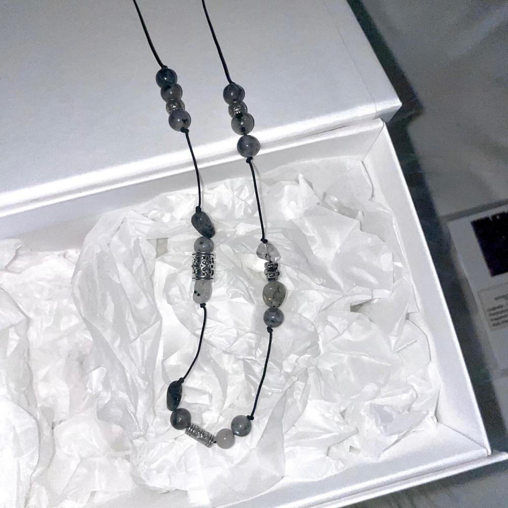 하리(下里) 레브라도라이트 원석 유니크 목걸이