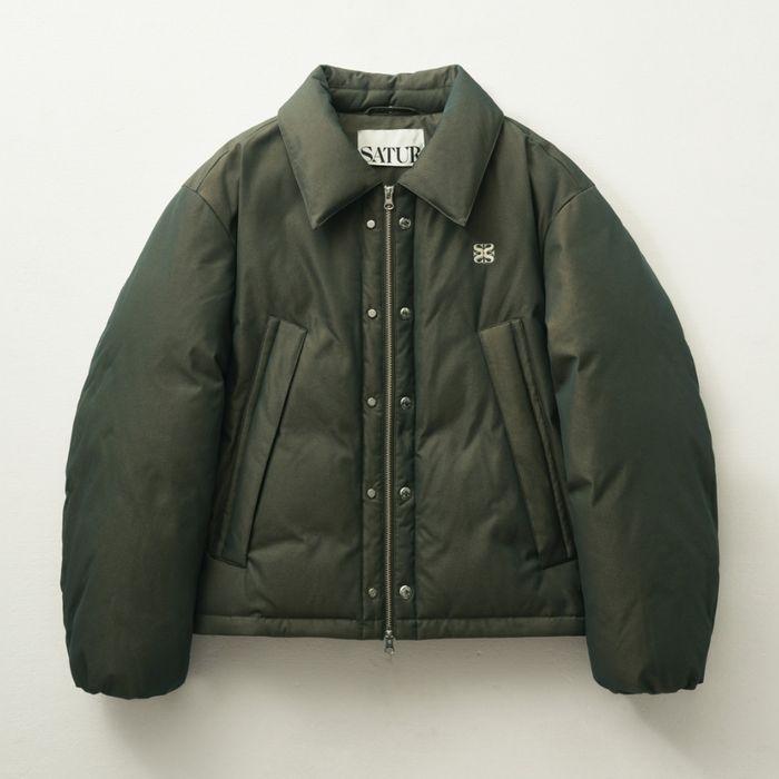 레체 투 톤 덕 다운 패딩 글리터 그린 브라운