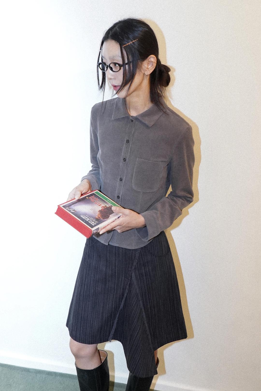 corduroy line shirt (khaki)