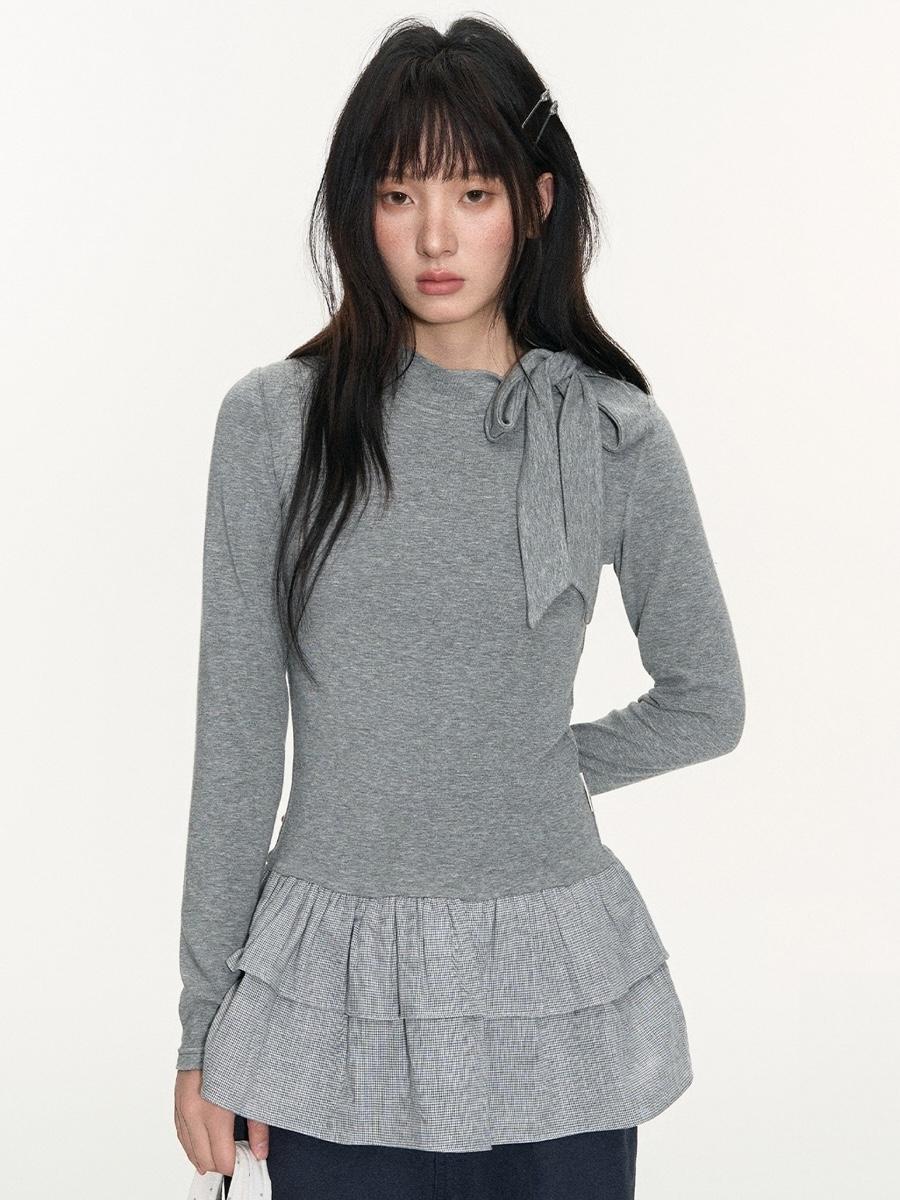 TAKEANAP Moonlit Ribbon Peplum Top