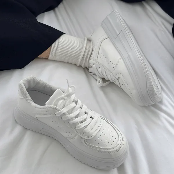(오늘출발) 화이트 운동화 키높이 통굽 스니커즈 4.5cm