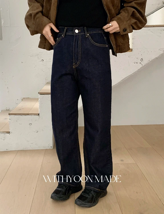 [20% 신상할인 쿠폰] [자체제작] 논페이드 슬림 로우 데님[🚚숏S,M / 롱S,M 오늘출고]