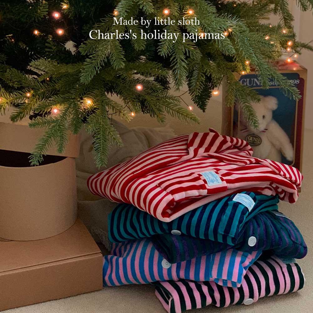 [자체제작] 찰리스 파자마 크리스마스 홀리데이 연말 선물 우정 파티 홈웨어