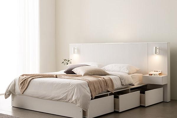 [5%쿠폰]에센셜 템바보드 호텔 LED 수납침대(매트제외) SS/Q/K