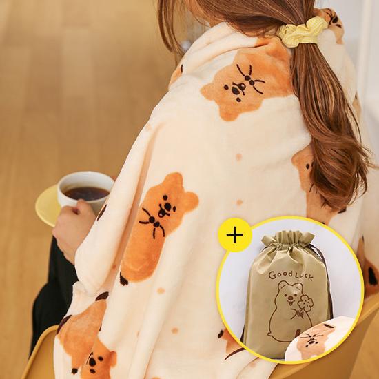 [단독+포장] "세상에서 가장 행복한 동물" 쿼카 극세사 밍크담요 2종택1