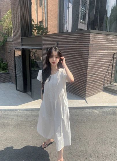 클린 핀턱 원피스 2color