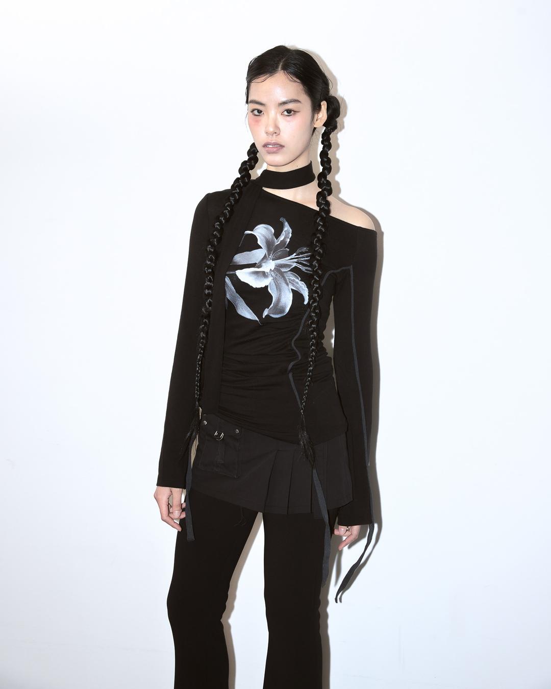 LILY SCARF TOP[Black]