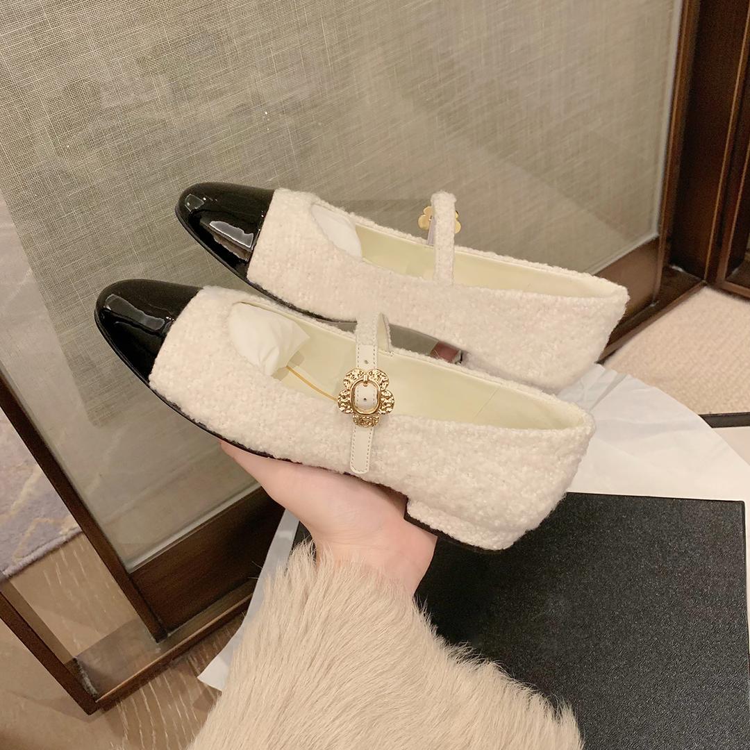 200 - 265 mm 플라워큐빅 메리제인 플랫 트위드 벨벳 그로그랭 215 255 260