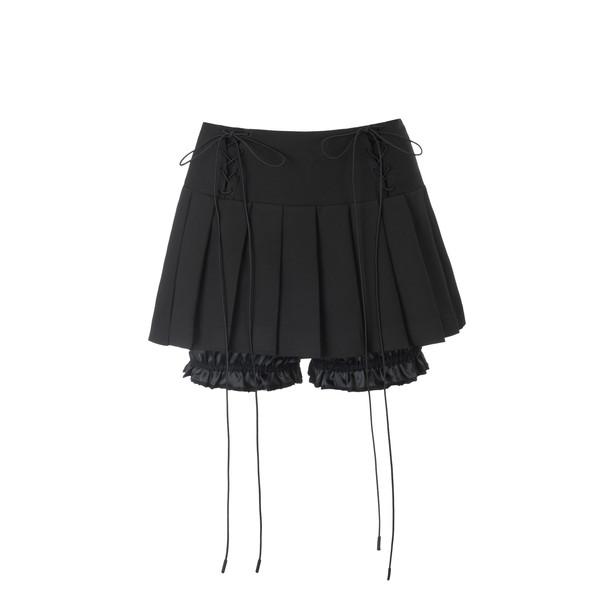 보네이 Star rivet pleated skort (Black) - 위시버킷