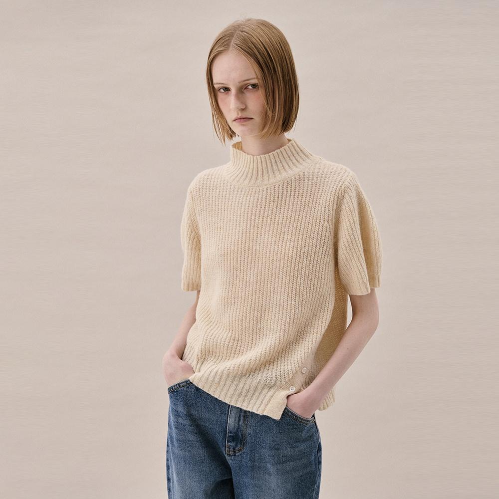 HALF SLEEVE SWEATER_LIGHT BEIGE