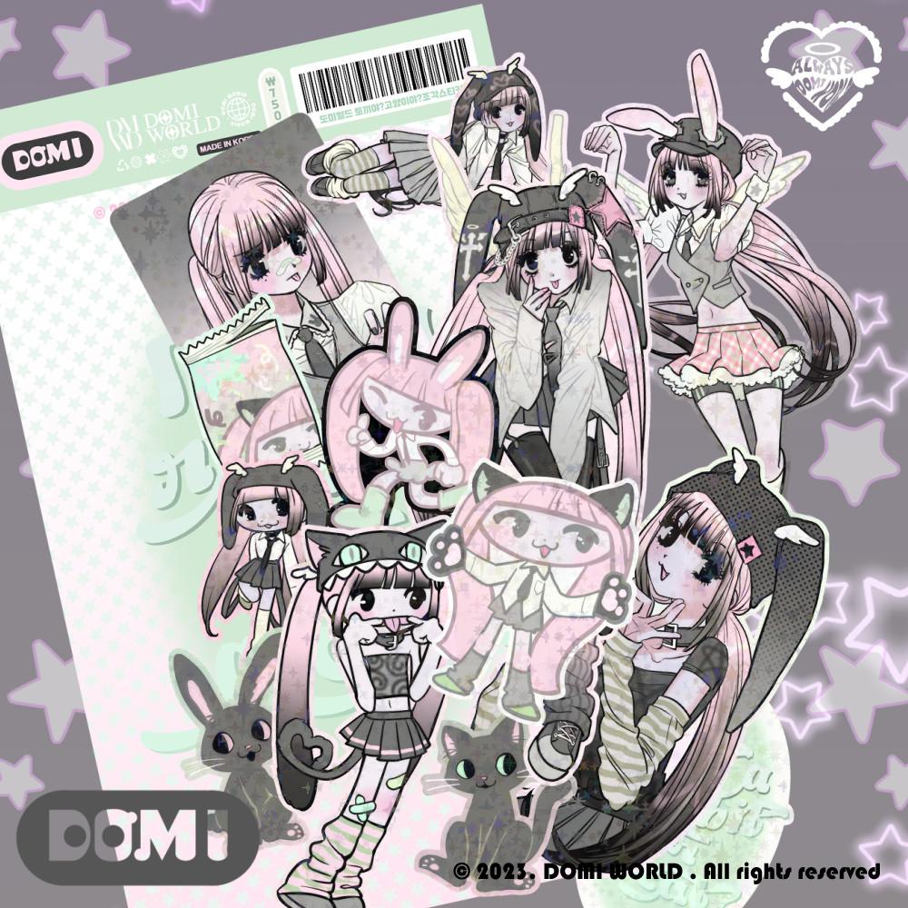 [도미월드] 고양이야토끼야 조각스티커